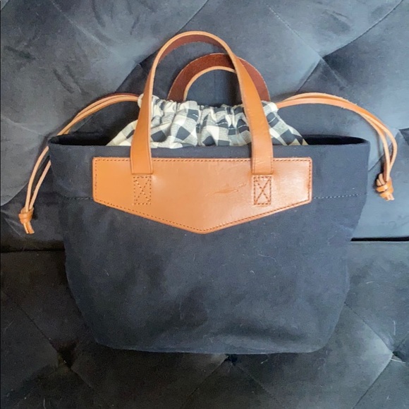 Madewell canvas gingham tote ๐ EUC - Picture 1 of 6